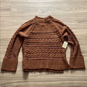 Cable Knit Brown Sweater